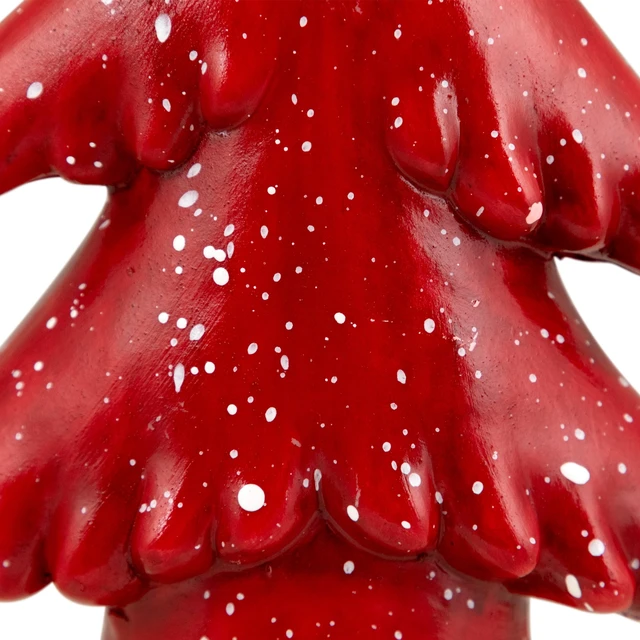 Alt view image 6 of 7 - Christmas Tree Tabletop Decoration with Snowy Accents, Shiny, 10", Red