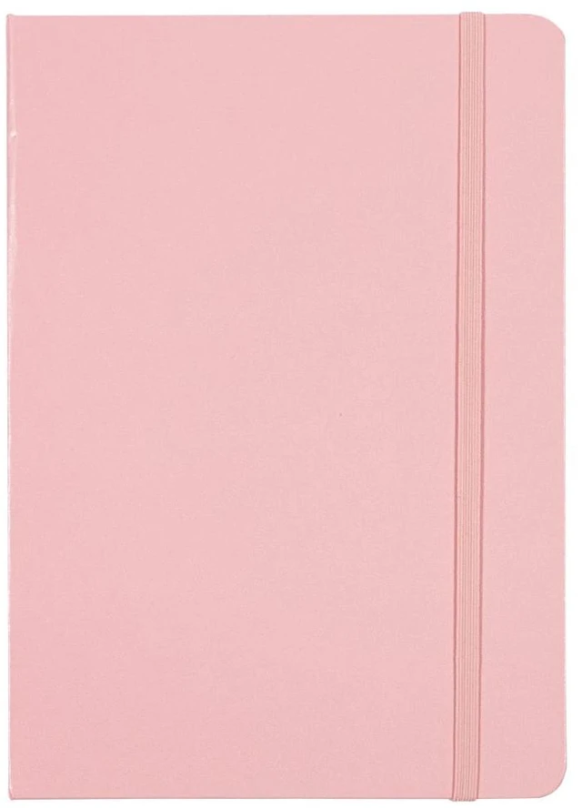 Main image of JAM Paper Hardcover Notebook with Elastic Band, Large, Baby Pink, 5 7/8 x 8 1/2 in, 1/Pack