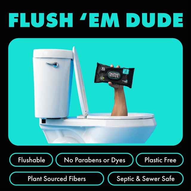Alt view image 5 of 6 - DUDE Extra Large Mint Chill Flushable Wet Wipes, 48 Count (5 Pack, 240 Total)