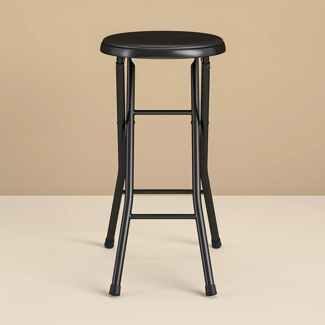 Alt view image 4 of 6 - Mainstays Folding Vinyl Padded Counter Stool Black