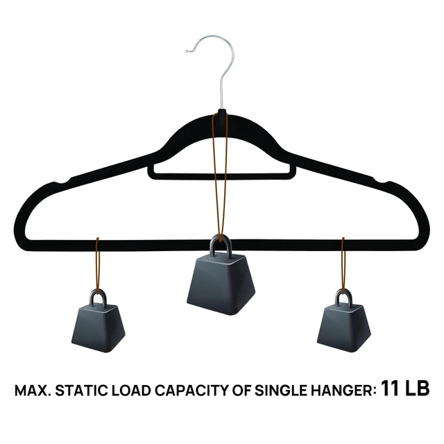 Alt view image 2 of 6 - Ollieroo Premium Velvet Hangers, 50 Pack, Black, Non-Slip, Durable, Heavy Duty with 360 Degree Rotatable Hook
