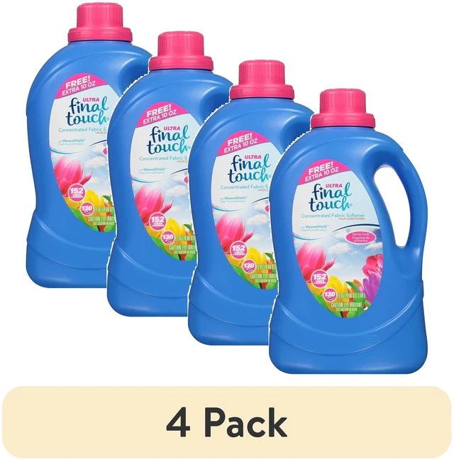 Main image of 4-Pack Final Touch Ultra Concentrated Fabric Softener Plus Conditioner, Spring Fresh, 130 Fluid Ounces, 152 Loads