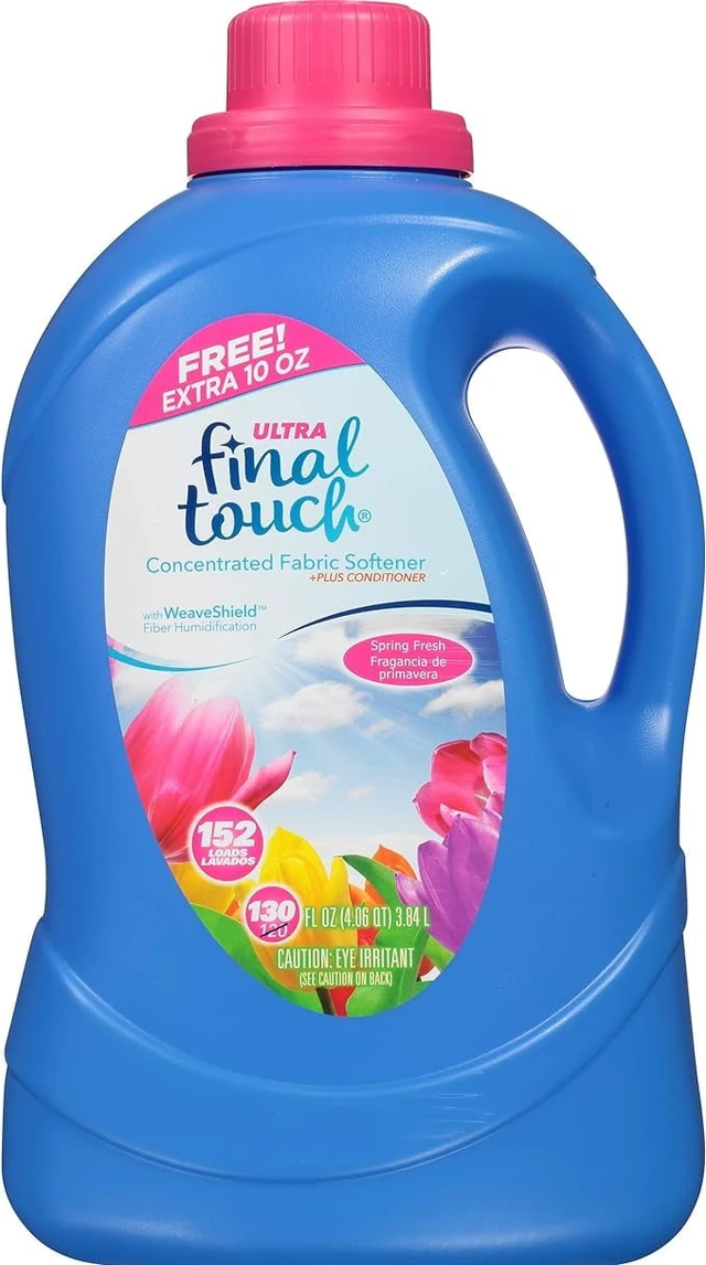 Alt view image 7 of 7 - 4-Pack Final Touch Ultra Concentrated Fabric Softener Plus Conditioner, Spring Fresh, 130 Fluid Ounces, 152 Loads