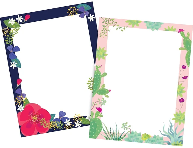 Main image of Barker Creek Petals & Prickles Computer Paper Pack, 100 Sheets, 2 Designs