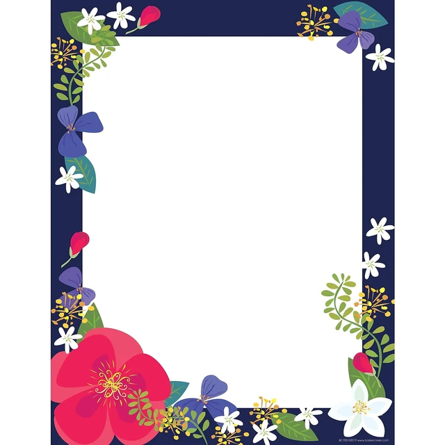 Alt view image 2 of 2 - Barker Creek Petals & Prickles Computer Paper Pack, 100 Sheets, 2 Designs