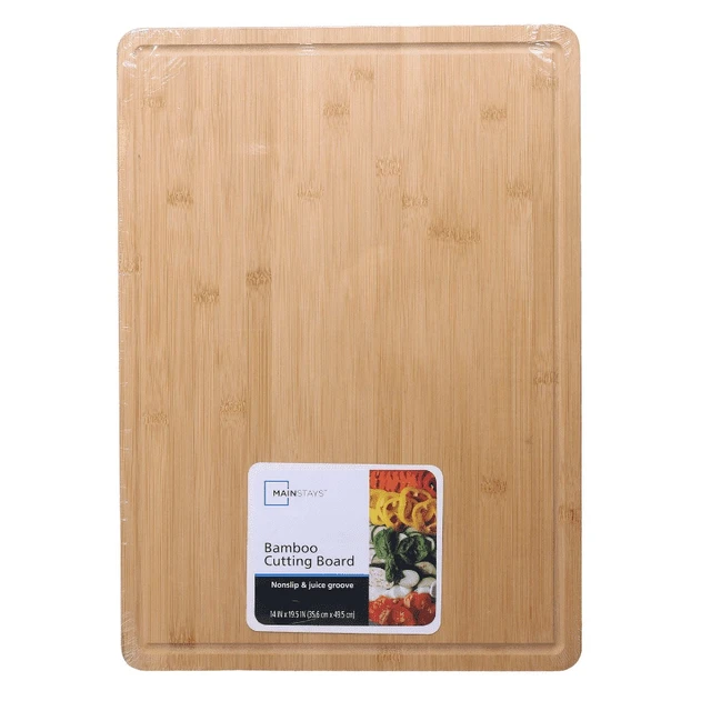 Alt view image 5 of 6 - Mainstays 14 x 19.5 Inch Non-slip Bamboo Cutting Board with Juice Groove