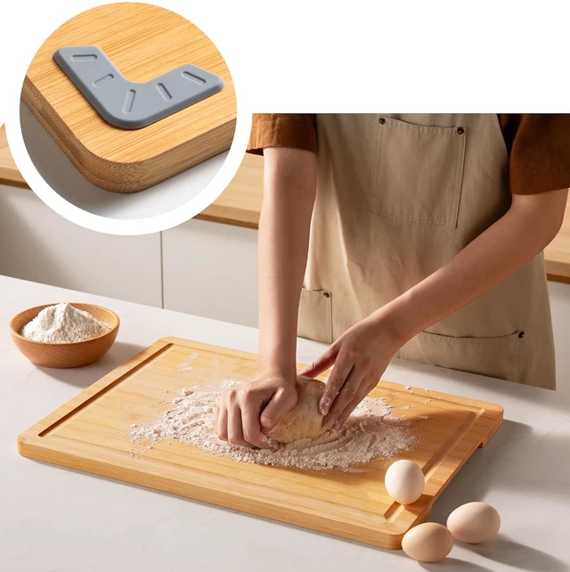 Alt view image 6 of 6 - Mainstays 14 x 19.5 Inch Non-slip Bamboo Cutting Board with Juice Groove