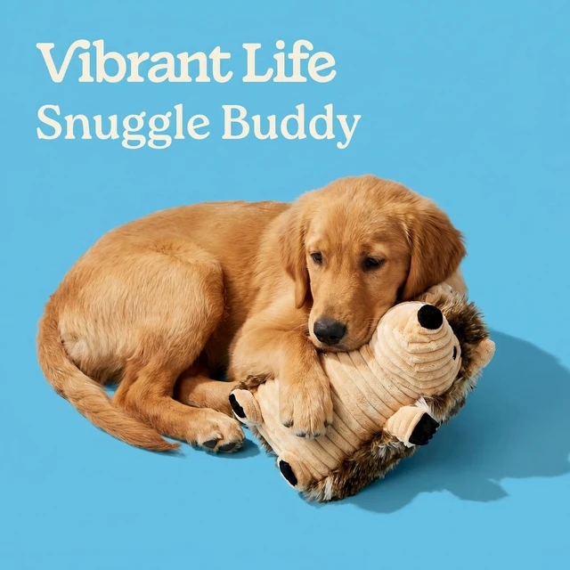 Alt view image 4 of 6 - Vibrant Life Brown Hedgehog Plush Dog Toy with Squeaker, Chew Level 2 (3 Pack)