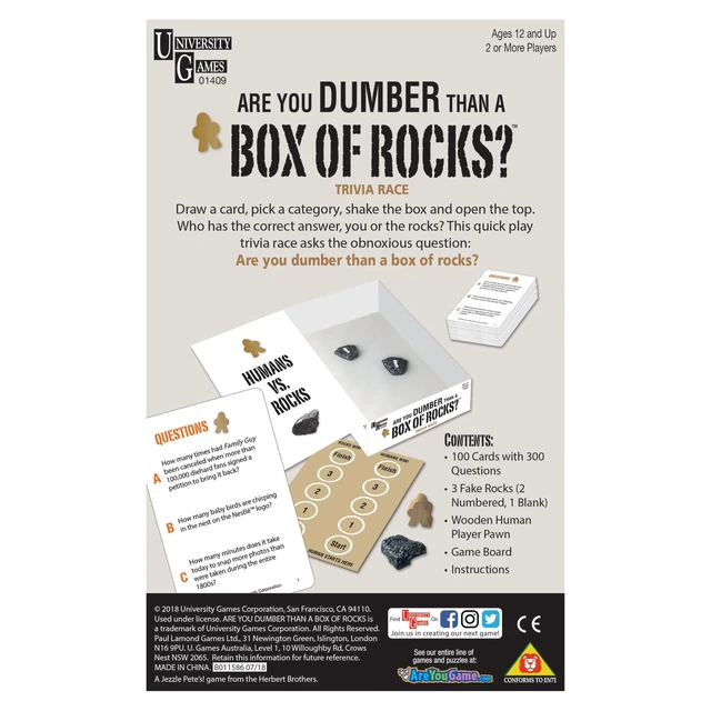 Alt view image 5 of 5 - Box of Rocks Party Game from University Games, 1 or More Players, Ages 12+