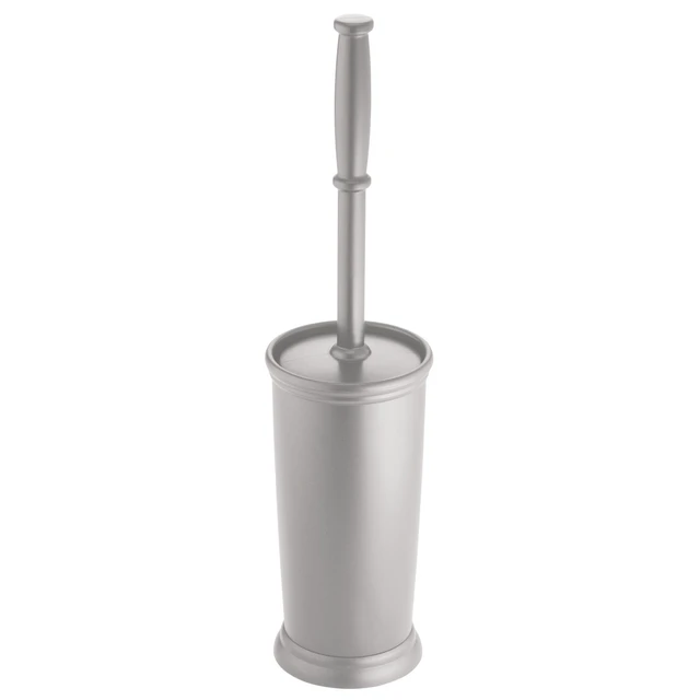 Alt view image 2 of 5 - iDesign Kent Toilet Bowl Brush and Holder for Bathroom Storage, Silver