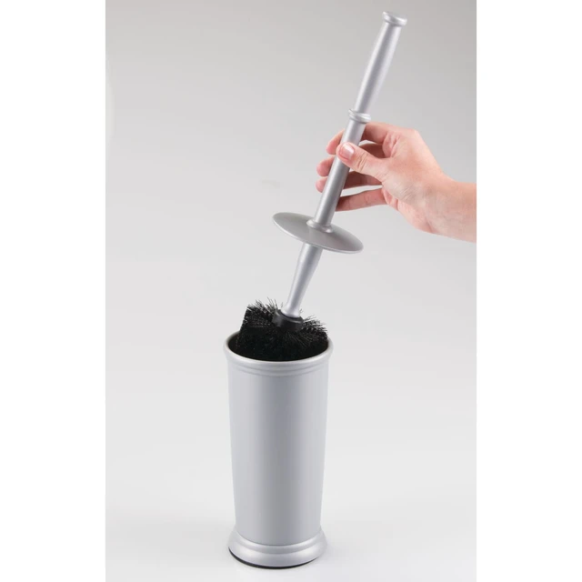 Alt view image 4 of 5 - iDesign Kent Toilet Bowl Brush and Holder for Bathroom Storage, Silver