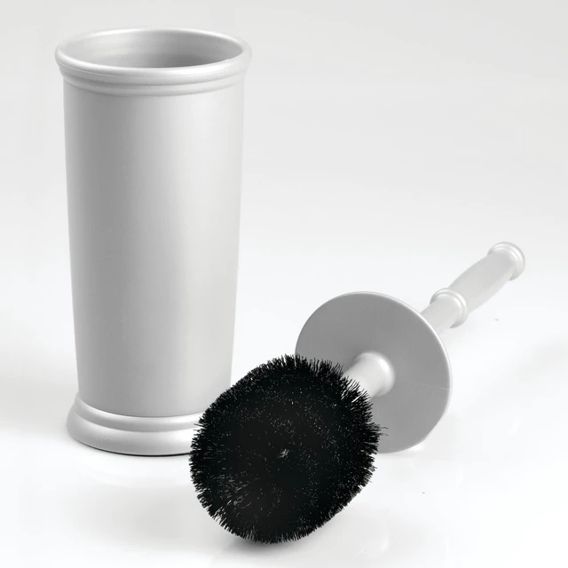 Alt view image 3 of 5 - iDesign Kent Toilet Bowl Brush and Holder for Bathroom Storage, Silver