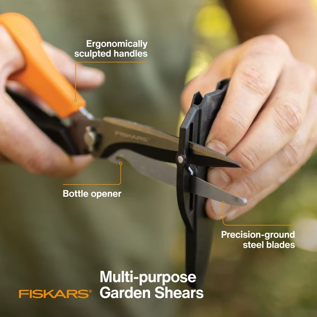 Alt view image 2 of 6 - Fiskars Multipurpose Straight Blade Garden Shears, Black and Orange