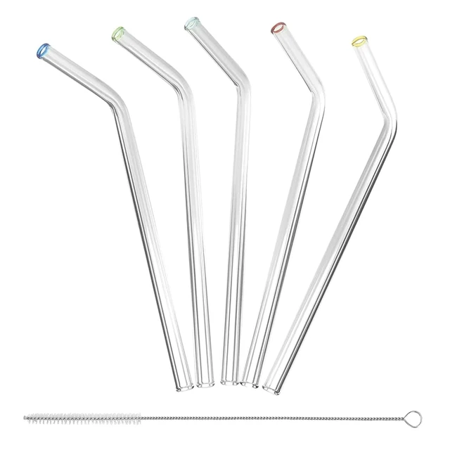 Alt view image 3 of 6 - Better Houseware 308 Glass Straws with Cleaning Brush, Set of 5 (Standard)
