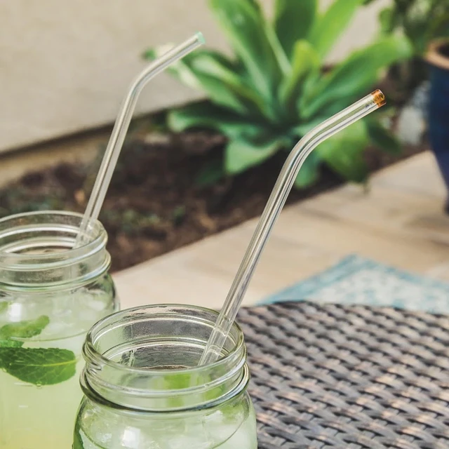 Alt view image 2 of 6 - Better Houseware 308 Glass Straws with Cleaning Brush, Set of 5 (Standard)
