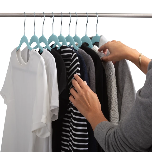 Alt view image 5 of 5 - Simplify Slim Velvet Plastic Clothes Hangers 25 Count