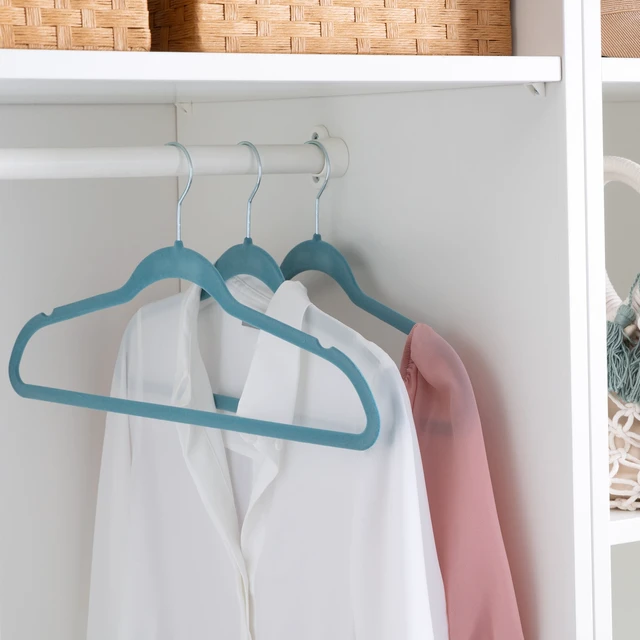 Alt view image 2 of 5 - Simplify Slim Velvet Plastic Clothes Hangers 25 Count