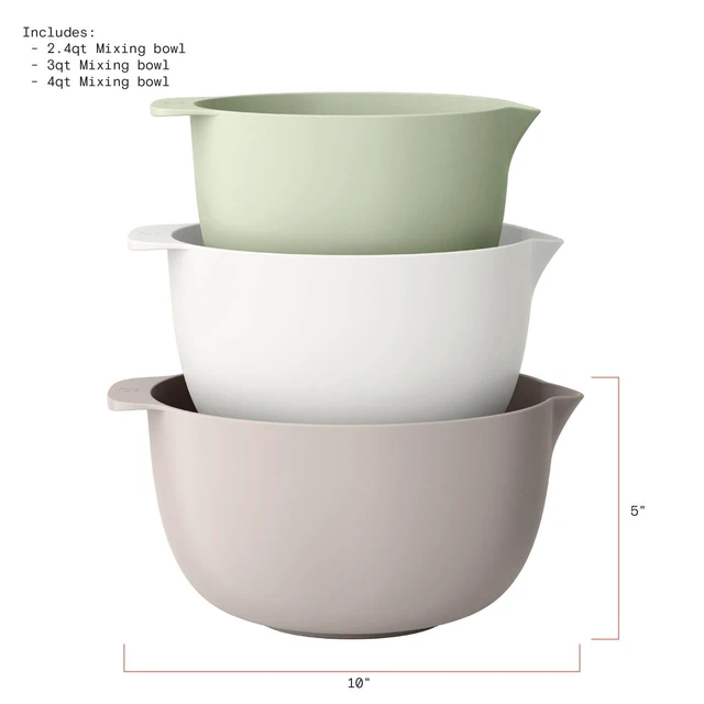 Alt view image 2 of 6 - 3-Piece Nesting Mixing Bowl Set, Beautiful by Drew Barrymore, Assorted Colors