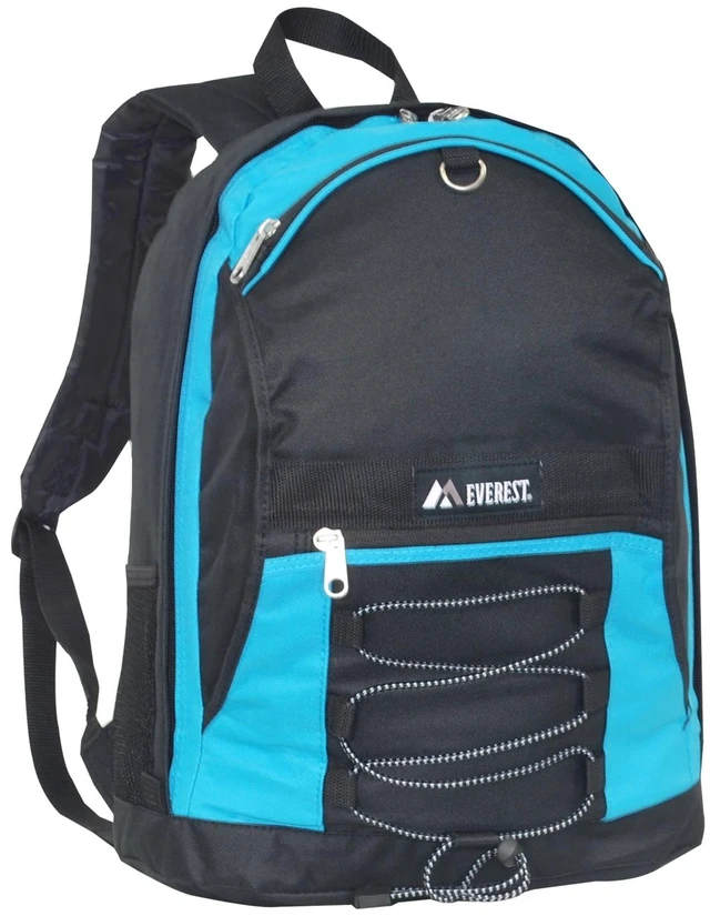 Main image of Everest 3045SH-TURQ/BK 17" Two-Tone Backpack with Mesh Pockets, Turquoise