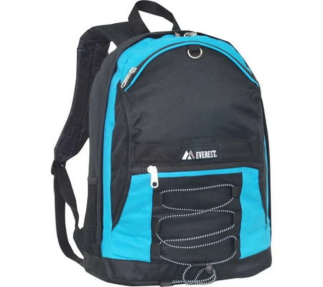 Alt view image 2 of 2 - Everest 3045SH-TURQ/BK 17" Two-Tone Backpack with Mesh Pockets, Turquoise