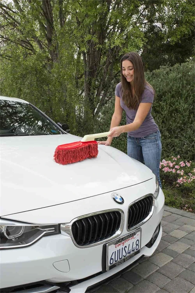 Alt view image 2 of 5 - California Car Duster with Plastic Handle and Wax Treated Cotton Mop - Scratch-Free Auto Dust Remover (Colors May Vary)