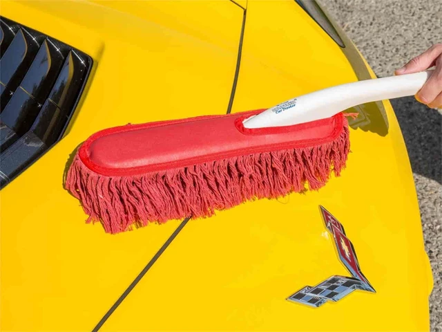 Alt view image 4 of 5 - California Car Duster with Plastic Handle and Wax Treated Cotton Mop - Scratch-Free Auto Dust Remover (Colors May Vary)