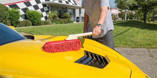 Alt view image 3 of 5 - California Car Duster with Plastic Handle and Wax Treated Cotton Mop - Scratch-Free Auto Dust Remover (Colors May Vary)