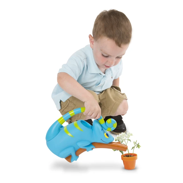 Alt view image 4 of 5 - Melissa & Doug Sunny Patch Camo Chameleon Watering Can with Tail Handle and Branch-Shaped Spout