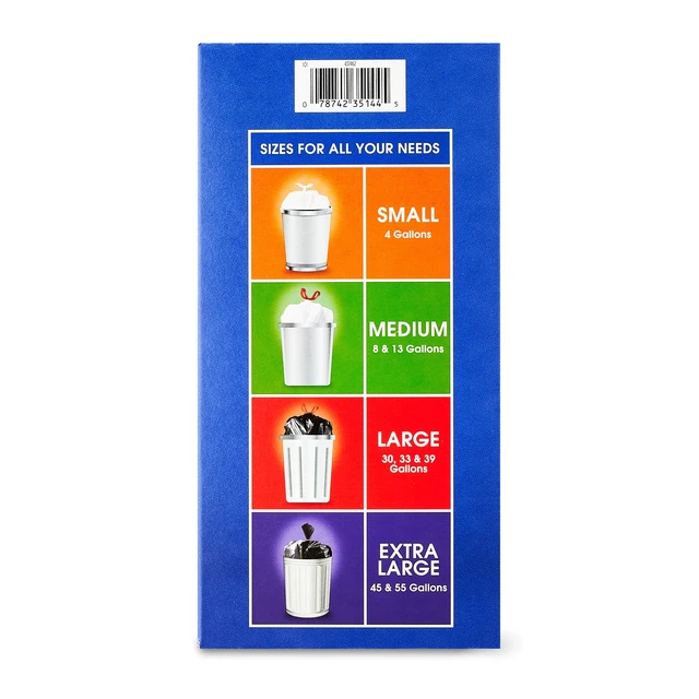 Alt view image 3 of 6 - Great Value Strong Flex 33-Gallon Drawstring Multi-Purpose Unscented Trash Bags, 40 Bags