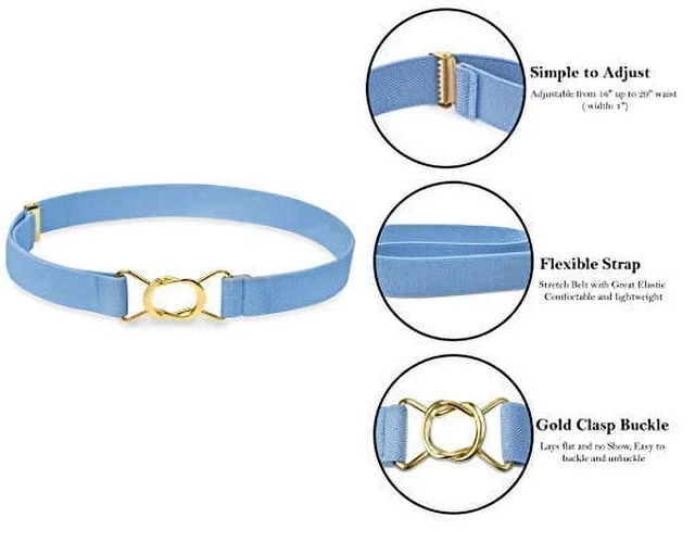 Alt view image 3 of 3 - Hold'em Kids Toddler Boys Elastic Adjustable Stretch Gold Buckle Belt