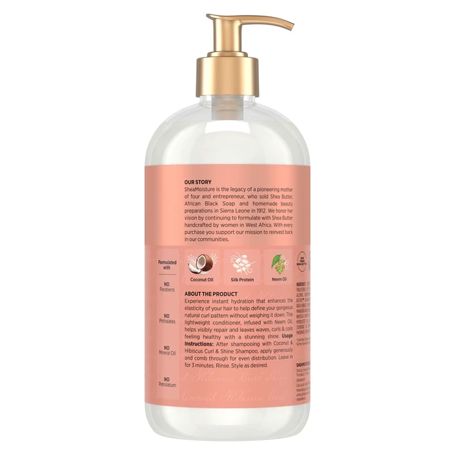 Alt view image 3 of 6 - SheaMoisture Curl & Shine Conditioner Coconut & Hibiscus for Thick Curly Hair, Moisturize & Soften, 24 fl oz