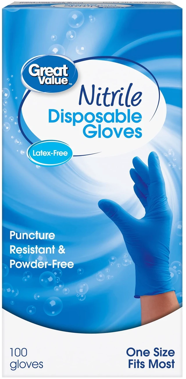 Alt view image 3 of 5 - Great Value Nitrile Disposable Gloves, One Size, 100Count