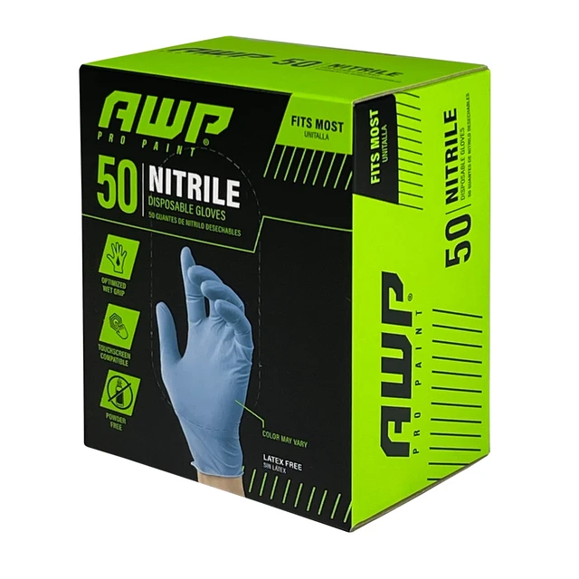 Alt view image 2 of 6 - AWP Pro Nitrile Gloves, Latex-Free, Disposable, Unisex, Blue, 50 Count