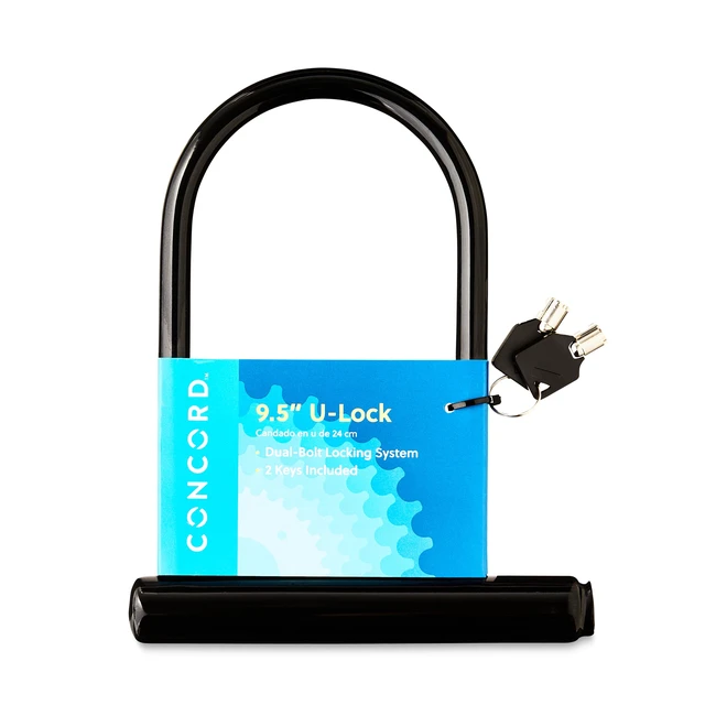 Alt view image 2 of 6 - Concord Bike U-Lock 9.5 Inch with Key, Black