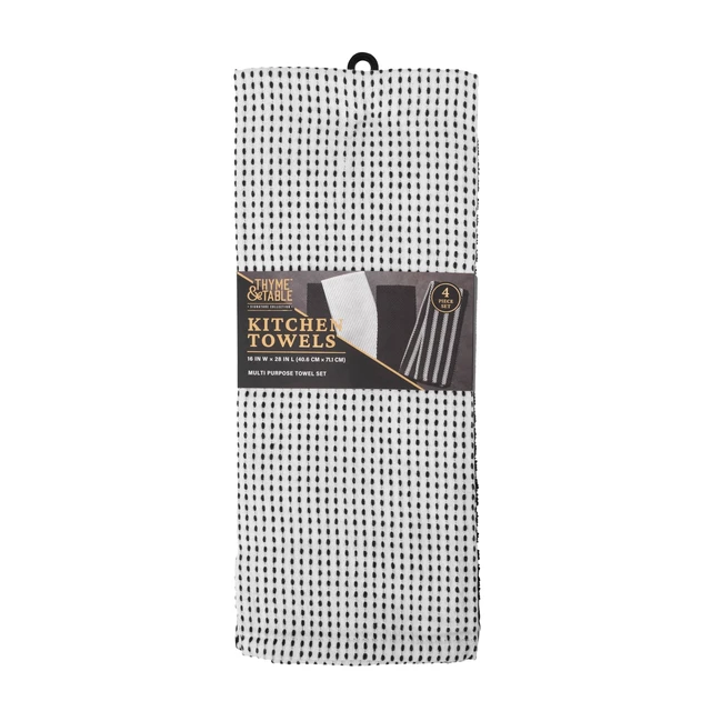 Alt view image 4 of 5 - Thyme & Table Kitchen Towels, 4-Pack Set, White and Black