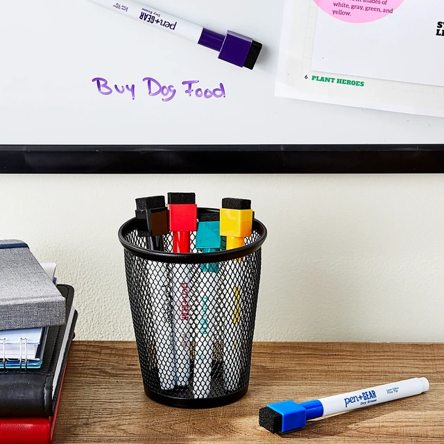 Alt view image 6 of 6 - Pen+Gear Magnetic Dry Erase Markers, Fine Tip, Assorted Colors, 6 Count, with Eraser, 3 Pack