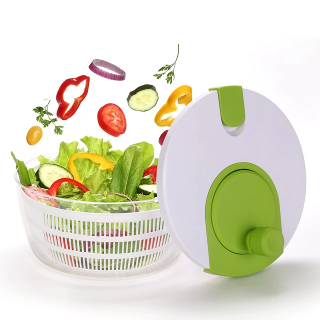 Alt view image 6 of 7 - Mainstays 4qt Salad Spinner Vegetable Dryer, BPA-Free, Green