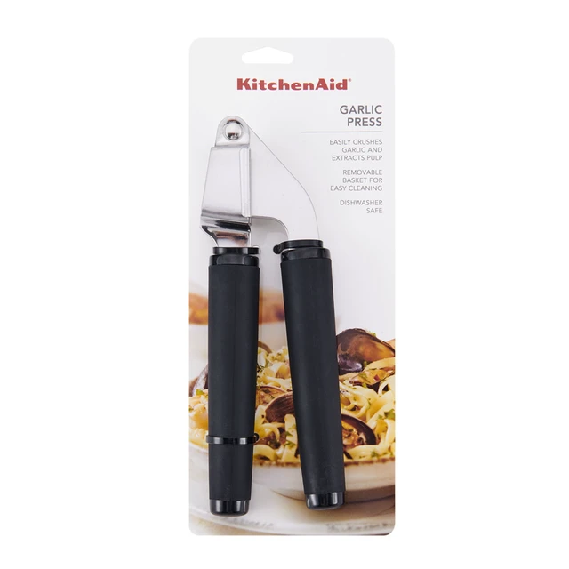 Alt view image 6 of 7 - Kitchenaid Stainless Steel Garlic Press, 0.58lb, Black Rubber Handle