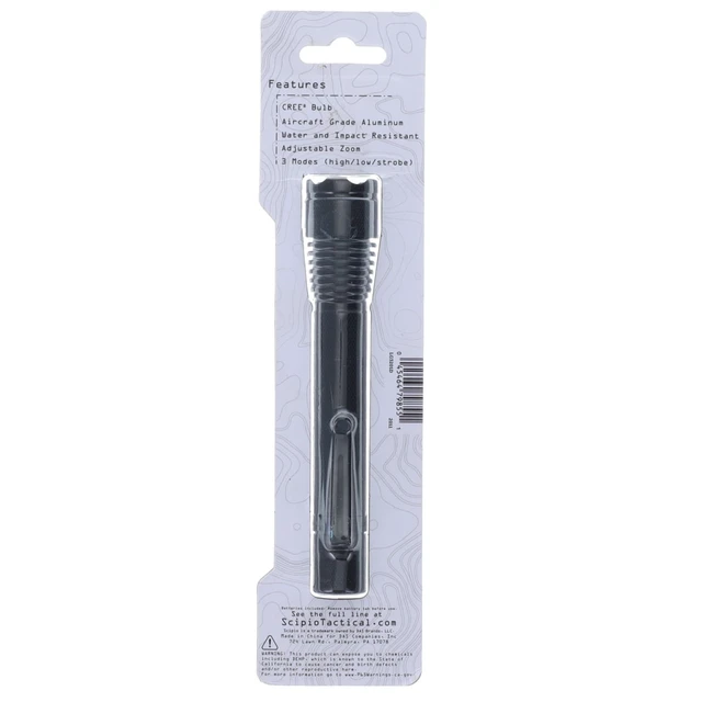 Alt view image 3 of 3 - Scipio S3201D 6-Inch Tactical Flashlight, 180 Lumens, Lightweight, Adjustable Beam