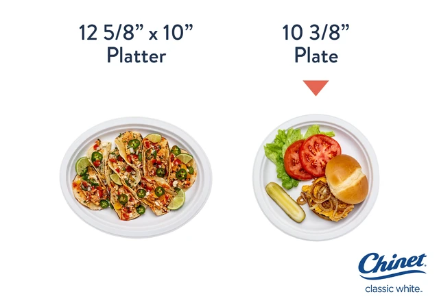 Alt view image 4 of 6 - Chinet Classic Premium 10 3/8 Inch White Disposable Paper Dinner Plates, 80 Count