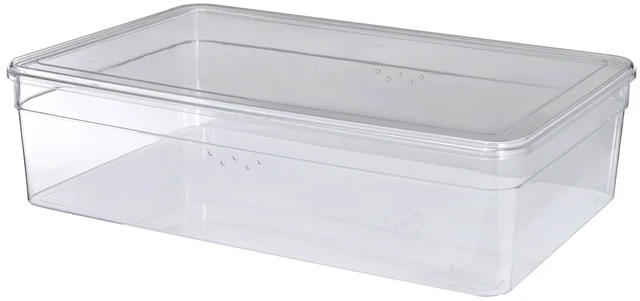 Main image of Mainstays Clear Glossy Plastic Shoe Organizer Boot Box with Lid for Closet Storage