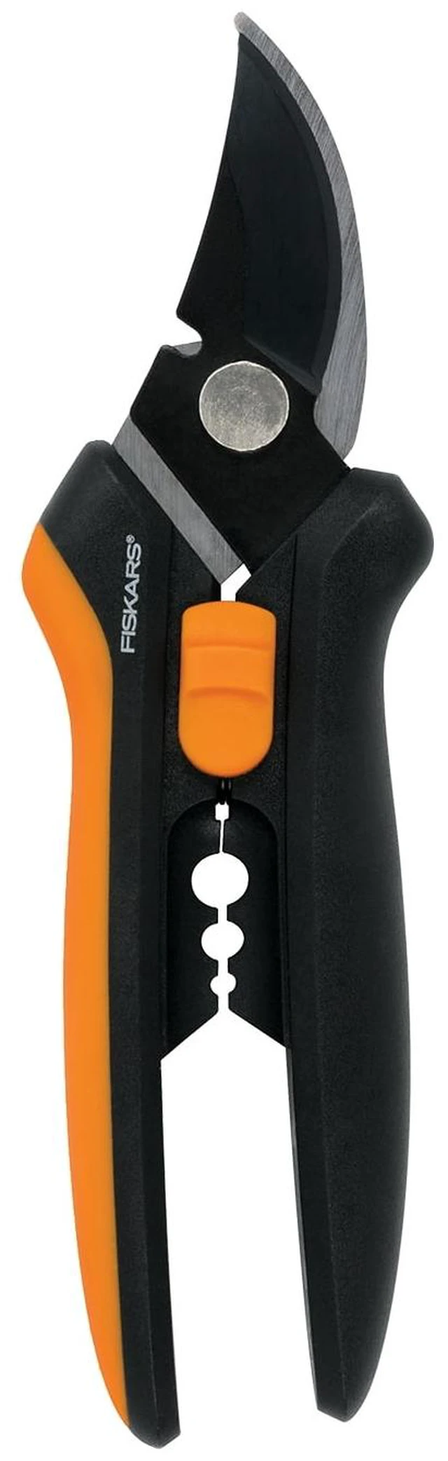 Main image of Fiskars Bypass Floral Pruning Shears 1/2in Cut, Black/Orange