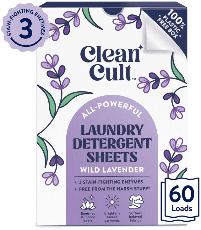 Main image of Cleancult Laundry Detergent Sheets Wild Lavender Scent 60 Count