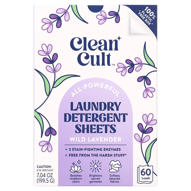 Alt view image 3 of 6 - Cleancult Laundry Detergent Sheets Wild Lavender Scent 60 Count