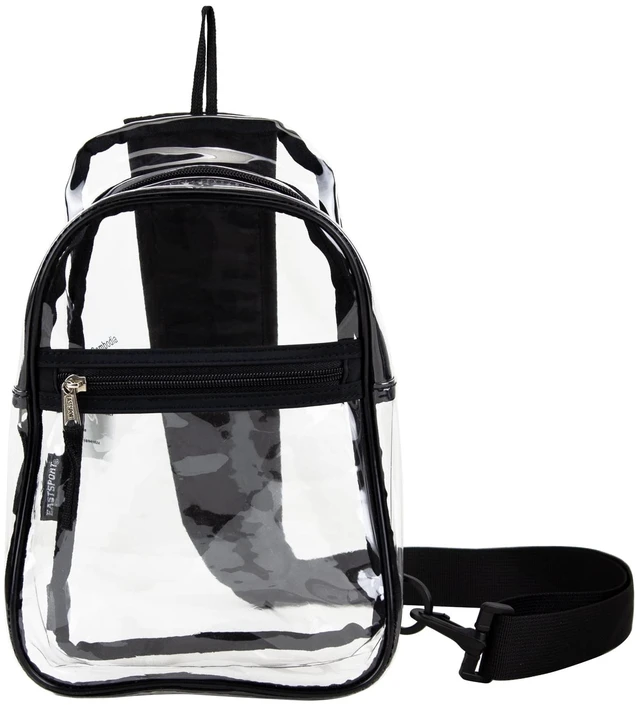 Main image of Eastsport Unisex Clear Sling Stadium Approved Bag, Black Trim
