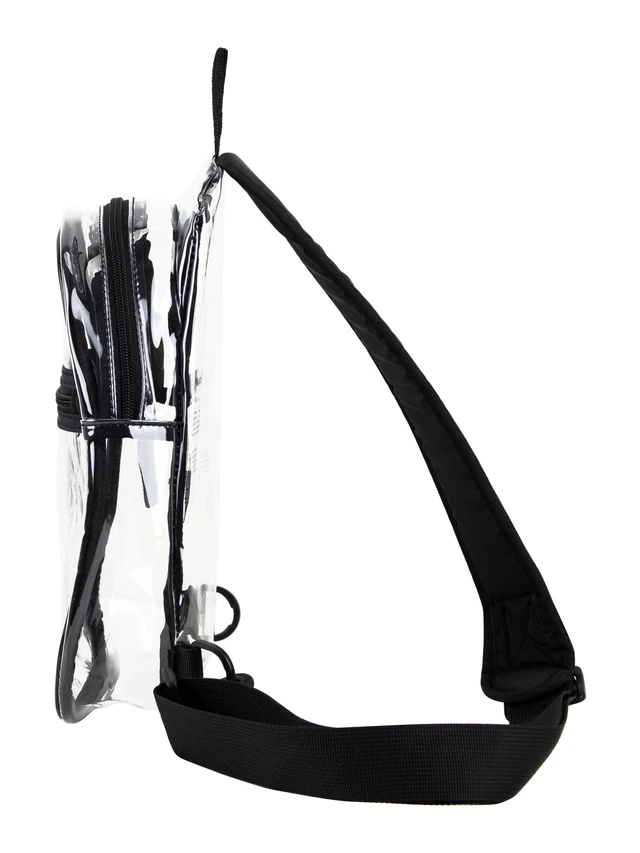 Alt view image 6 of 6 - Eastsport Unisex Clear Sling Stadium Approved Bag, Black Trim