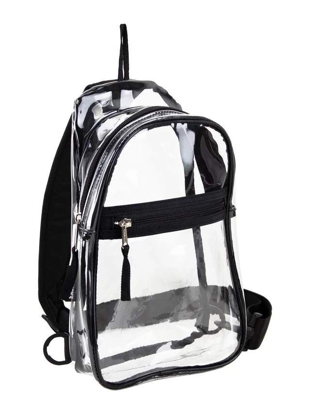 Alt view image 4 of 6 - Eastsport Unisex Clear Sling Stadium Approved Bag, Black Trim