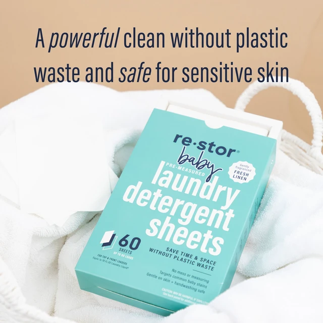 Alt view image 6 of 6 - Restor Baby Laundry Detergent Sheets 60 Pack 60 Washes