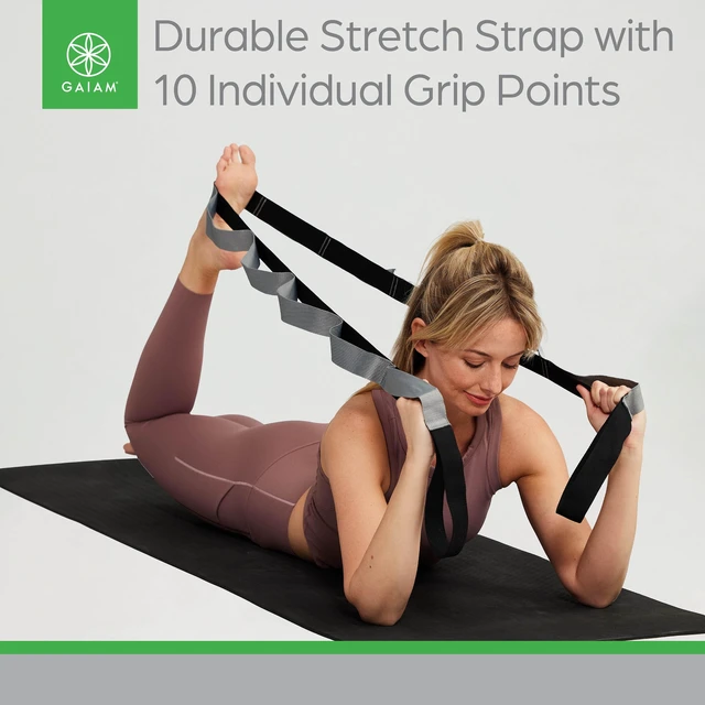 Alt view image 5 of 6 - Gaiam Stretch Strap 60 Inches Grey
