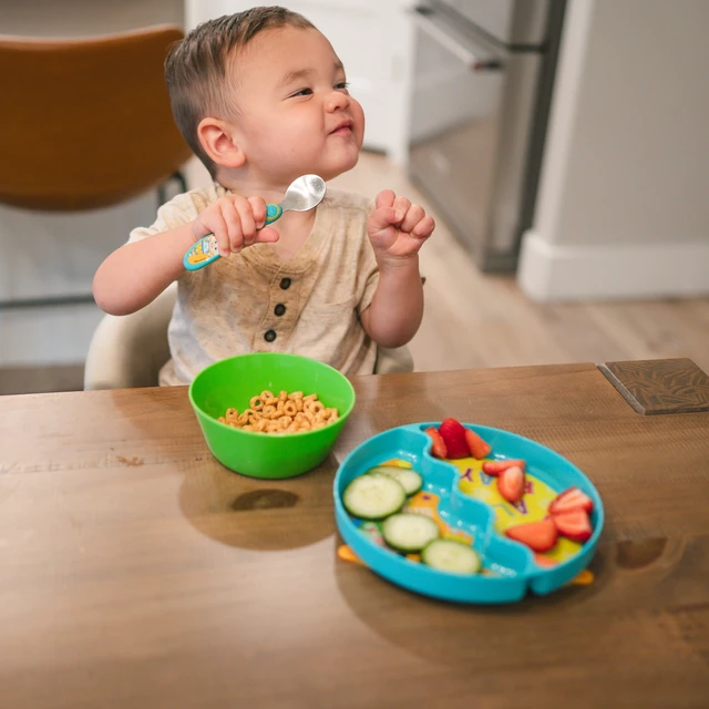 Alt view image 2 of 6 - CoComelon 3-Piece Mealtime Set with Divided Suction Plate, Bowl and Spoon, Green, 9m+